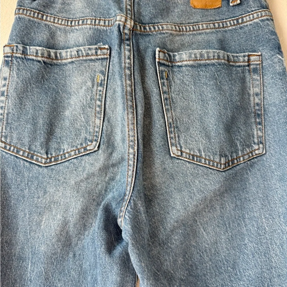 Zara High Waisted Straight Fit Blue Jeans - Picture 7 of 7